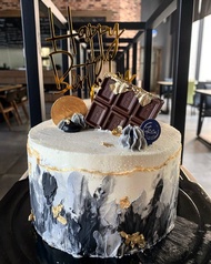 【父親節蛋糕】男人系灰色風格蛋糕