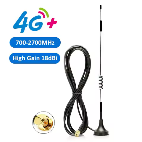18dBi 4G Lte Outdoor Antenna 700-2700MHz Signal Booster Wifi Aerial Magnetic Base with 3 Meters Cabl