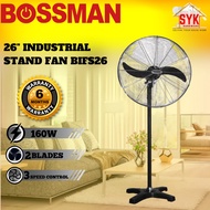 SYK Bossman BIFS26 26 Inch Industrial Stand Fan 2 Blade Electric Floor Stand Fan Kipas Berdiri Angin