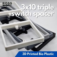 Three-gang 3x10 Switch Spacer (5mm - 30mm) fits Aqara / Tuya / Smartul / Normal two-gang switches