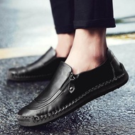 Loafers Shoes for Men Big Size 38-48 Spring and Autumn Casual Slip on Shoes Vintage Male Leather Driving Shoes Flats Kasut Lelaki Kulit Loafers Kasual