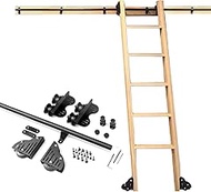 Rolling Ladder Hardware Library Sliding Library Ladder Hardware Kit with Round Track/Rail, Retractab