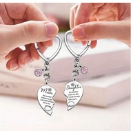 Stainless Steel Heart Shaped Keychain Set With Inspirational Quotes - Perfect Mother's Day Gift From