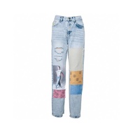 Ceiling Drew House Smiley Ice Blue Washed Straight Jeans 25ss Autumn Winter New Products Slimmer Loo