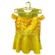 Sabrina Yellow Brocade Top Yellow lace tile party Top/