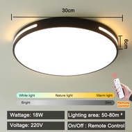 Ceiling Light 48W Lampu Ruang Tamu Moden Lampu Siling Three Light Led Panel Light Round/Square lampu led siling rwith Remote Control Ceiling Lighting Siling Lamp Adjustable Light Remote Control Suitable For Bedroom Living Room Dining Room Entrance Hall