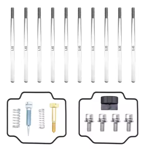Alconstar- Carburetor Adjustable Power Jet Metering Rods With Idle Adjuster Screw Gasket kits For 2T
