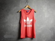 全新正品 愛迪達 adidas 橘粉紅 休閒運動背心—L號