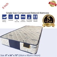Zazzler Max 8 inch Single Compressed Rebonded Mattress Bed Tilam 5 years Warranty Tilam