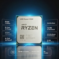 AMD | AMD R5 5500 Tray Socket AM4 CPU 6‑Core 12‑Thread 3.6GHz Base 4.2GHz Turbo 16MB L3 Cache No Coo