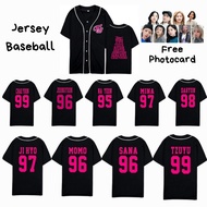 Jersey baseball twice kpop shirt korean chaeyun jeongyeon nayeon mina dahyun jihyo momo sana tzuyu