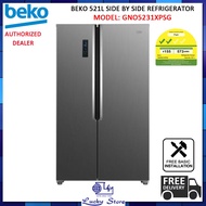 BEKO GNO5231XPSG 521L SIDE BY SIDE 2 DOOR REFRIGERATOR, 2 TICKS, SILVER, FREE DELIVERY