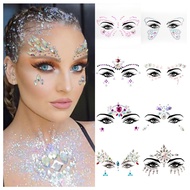 Concert, Disco, Music Festival EDM Face rhinestone accessories, eye tail makeup, light luxury fan su