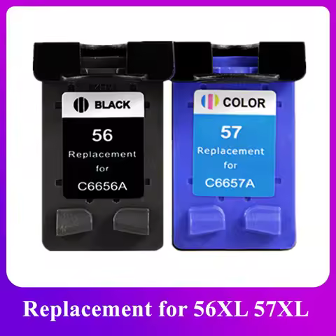 Compatible 56XL 57XL Ink Cartridge Replacement for HP 56 HP 57 XL Deskjet 5150 450CI 5550 5650 7760 