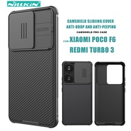 Nillkin Slide Cover Camera Protection Case for Xiaomi Poco F6 / Redmi Turbo 3 Soft TPU Edge PC Hard 