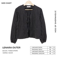 Hosofshopaholic - LENARA OUTER - Outer Wanita - Outer Tweed Stripe
