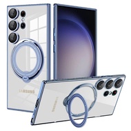 Magsefe Case Magnetik Kick Stand 360 Ring Silicone SoftCase For S22 / S22 PLUS / S22 ULTRA / S23 / S