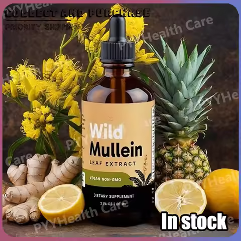 Mullein Drops with Ginger & Lemon for Lung Cleanse and Detox Mullein Leaf Extract for Respiratory Lu