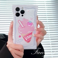 Huawei Y7A Y9 Prime 2019 Y9s Nova Y70 Y90 9 7i 7Pro 7SE 9SE 7 5T 6SE 4e 3i 3e Honor 8X P20 P30 Pro Ins Simple Pink Ice Cream Candy Bag Phone Case TPU Soft Protective Cover