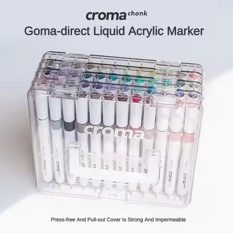 Croma 24/48 Color Marker Acrylic Graffiti Pens Waterproof Sketch Oily Alcohol Based Pen for Fabric/R