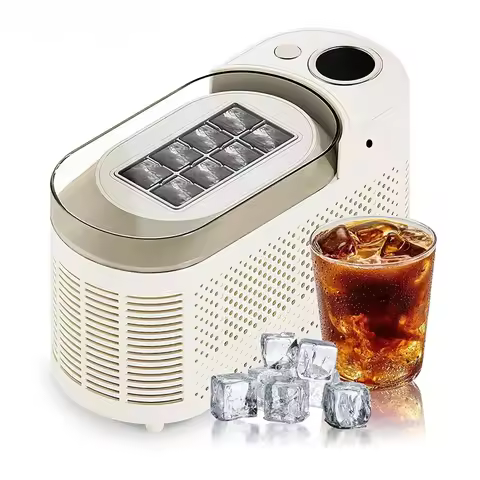 Mini Small Ice Maker 8 Ice Cubes Ready in 15 Mins DIY Ice Making&Easy Ice Release 12V/220V Car Cube 