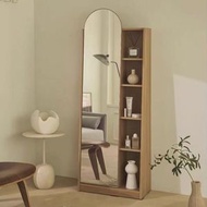 櫻桃傢俱 - （支持定制）入戶玄關全身鏡穿衣帽櫃免打孔風格臥室試鏡鏡附門收納櫃