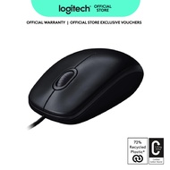 Logitech M100r Wired USB Mouse, 3-Buttons, 1000 DPI Optical Tracking, Ambidextrous PC / Mac / Laptop