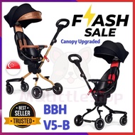 [V5-B] BAOBAOHAO Baby Stroller Two Way Push with Removable Canopy Safety Handrail Portable Lightweig