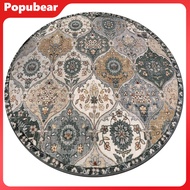 Round Moroccan Area Rug Vintage Flower Print Distressed Machine Washable Living Room Bedroom Office 