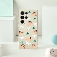 蠟筆小新森林系大頭亂花純色矽膠SAMSUNG手機殼