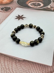 守財避邪 x 鈦金貔貅 金曜石 茶水晶 水晶手鍊