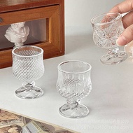 6pcs Retro Carved Glass White Wine Glass Carved Small Wine Glass One or Two Wine Glass Sake Wine Red