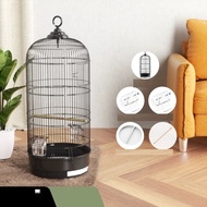 Lồng chim tròn kích thước 34x34x74cm cho vẹt lovebird chào mào yến hút mật khướu nghiểng