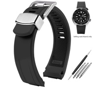 Watchband for SEIKO PROSPEX Series SRPE99K1/SRP777J1 SRPC91J1/25J1 Fluorine Rubber Curved Waterproof