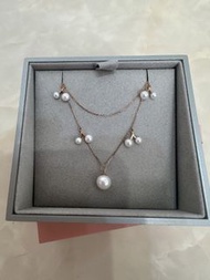 18k玫瑰金珍珠項鍊au750 rose gold pearl necklace