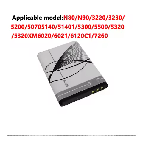 Phone Battery BL-5B 890mAh 3.7V for Nokia N80 N90 3220 3230 5200 5300 5500 5320 6021 6120C1 7260 507