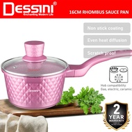 DESSINI ITALY 16CM Rhombus Sauce Pan Die Cast Aluminium Non Stick Milk Pot Frying Pan Casserole Bowl