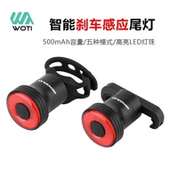 Rechargeable Bicycle Night Riding Warning Tail Light Cycling Tail Light Sensor Brake Bicycle Light S