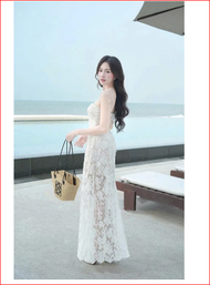 Đầm ren 2 dây đi tiệc đi biển đều xinh LOLIE Dáng Dài Dress