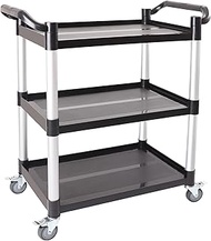 3-Tier Rolling Utility Cart with Wheels, 510 lbs Capacity Service Cart, Commercial Kitchen Cart with