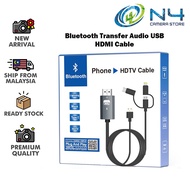 Bluetooth Transfer Audio USB HDMI Cable for IOS Type C Micro USB Android Phone Connect to TV HDTV Vi