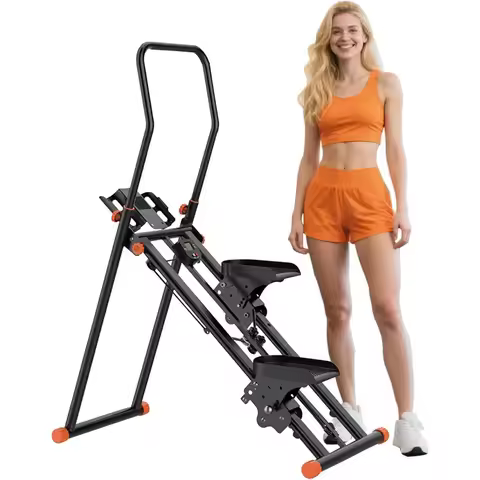 Stair Stepper for Home Gym Folding Cardio Exercise Climber with Adjustable Resistance and Pedals Ver