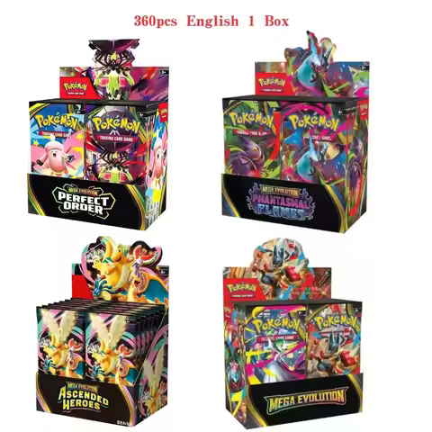 360 Cartas Pokémon Scarlet & Violet Prismatic Evolutions, Caixa de Cartas Pokémon em Inglês, Booster