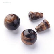 2set Natural Tiger Eye Buddhist Beads 3 Hole Guru Beads T-Drilled Beads Grade AB Buddha Jewelry Find