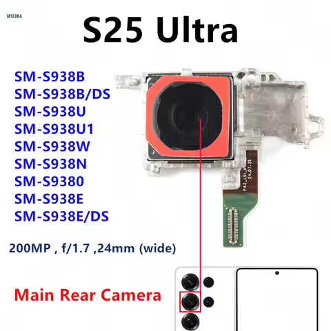 Main Back Facing Camera For Samsung Galaxy S25 Ultra SM-S938B S918U S938E/DS S938 Back Rear Camera R