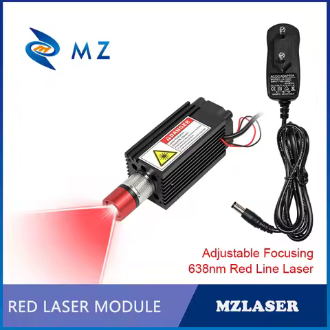 Adjustable Focusing Red Line Laser Module D33x33x75mm 638nm 100mW 200mW 300mW 500mW 1000mW 12V 24V f
