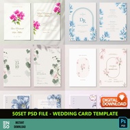 50Set PSD Files - Wedding Card Template Files | Self Edit PHOTOSHOP Wedding Invitation Card Template