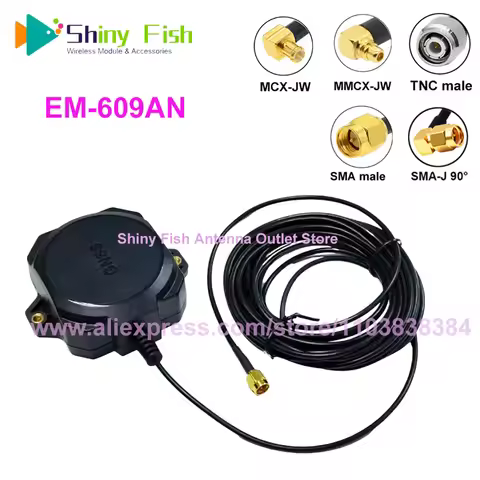 GNSS Receiver RTK Antenna EM-609AN GPS L1 L2 GLONASS GALILEO High Precision 5M Cable for F9P