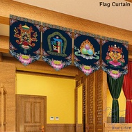 Auspicious Eight Treasures Triangle Curtain Retro Ethnic Style Decorative Door Curtain Kitchen Partition Door Curtain Cabinet Short Curtain