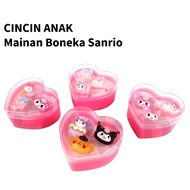 ️️3pcs Fancy Toy Children's Rings 1 Heart box Contains 3 Cute Motif Rings ️️